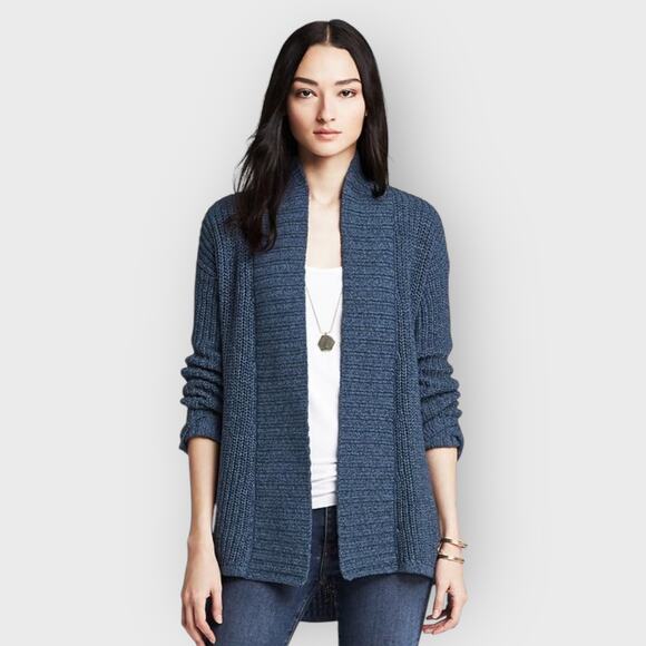 Banana Republic Acid Wash Open Womens Cardigan | XS Blue Knit Oversized Grandma - Picture 2 of 7